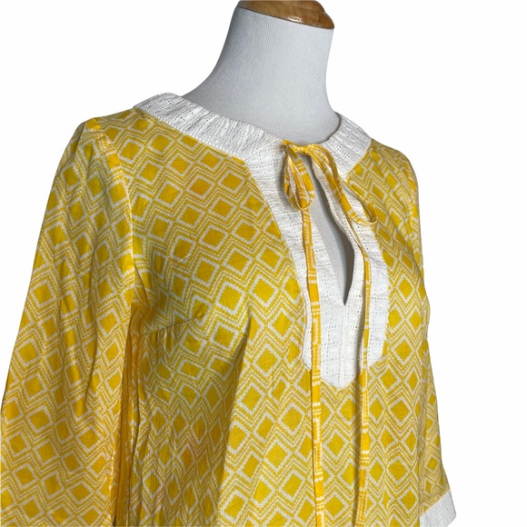 ShoshAnna Yellow/White Geometric Tunic CoverUp - Picture 4 of 15